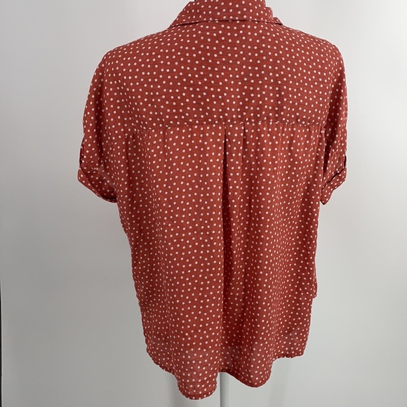 RACHEL ZOE Pure Linen Polka Dot Button Up Shirt S - Picture 5 of 8